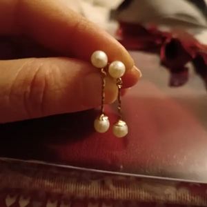 Brand new 14k gold real Pearl earingd
